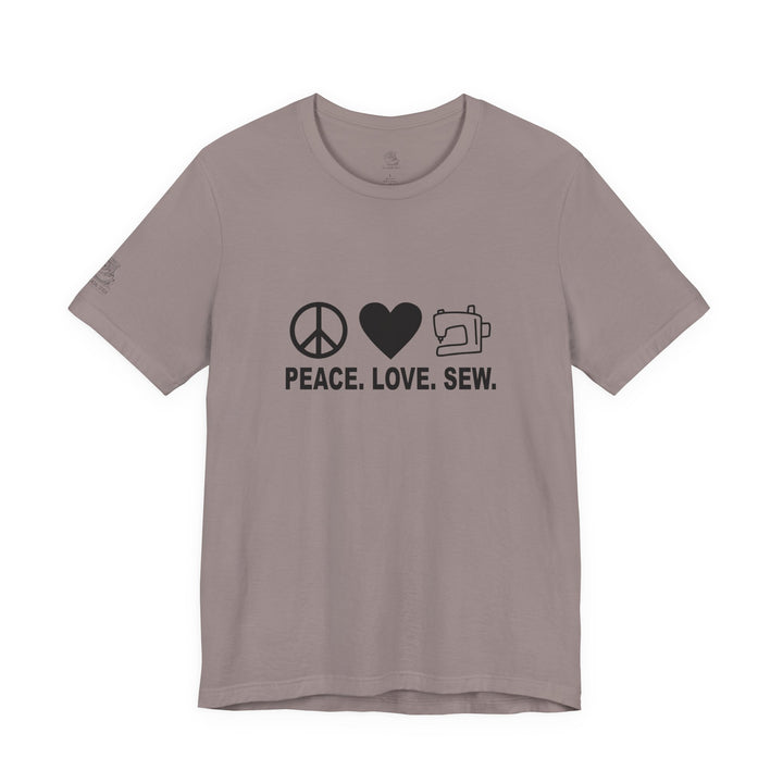 Peace Love Sew T-Shirt | Sewing Machine Tee, Crafting Shirt
