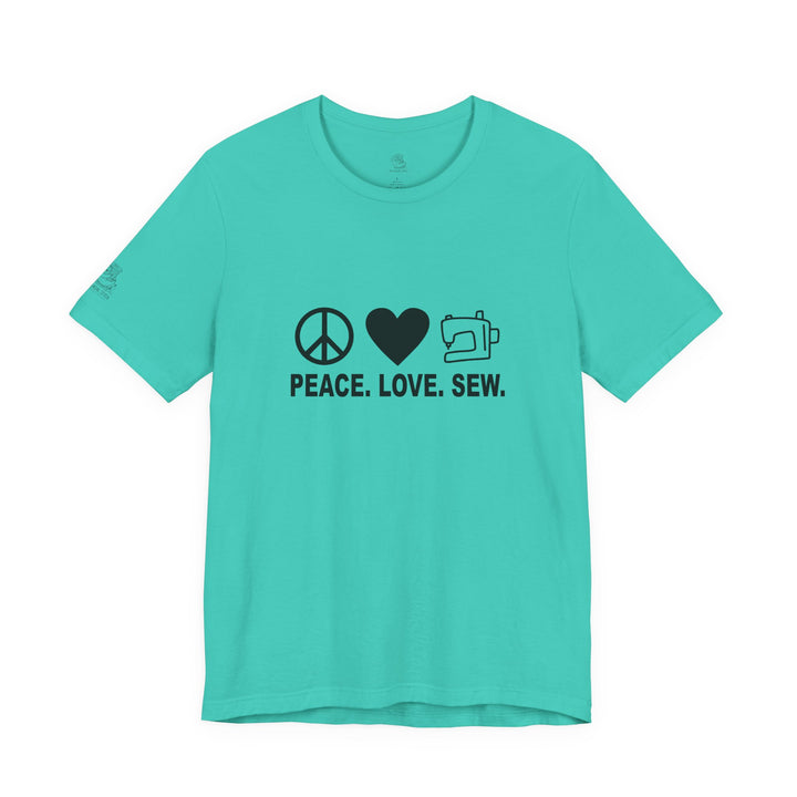 Peace Love Sew T-Shirt | Sewing Machine Tee, Crafting Shirt