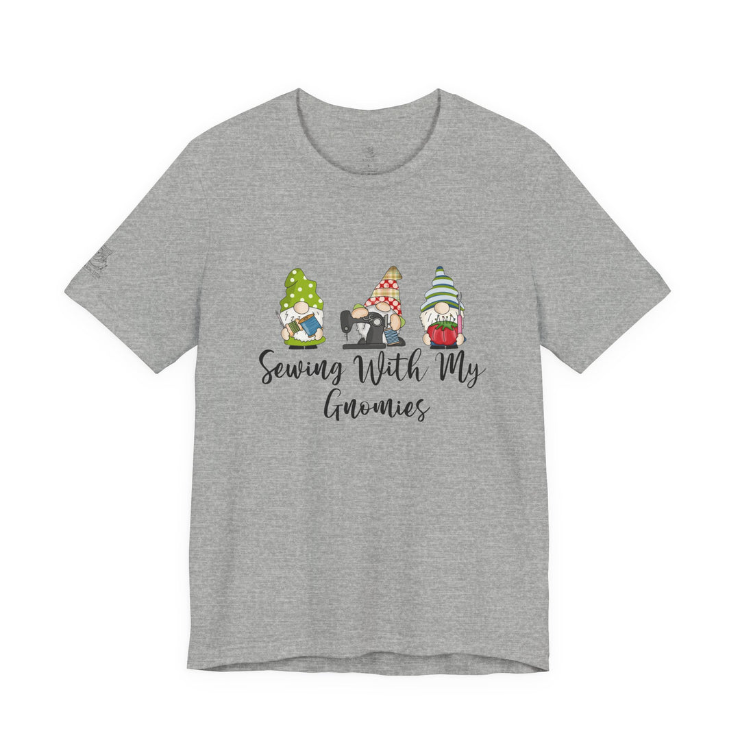 Sewing With My Gnomies T-Shirt — Cute Gnome Sewing Graphic Tee for Crafters