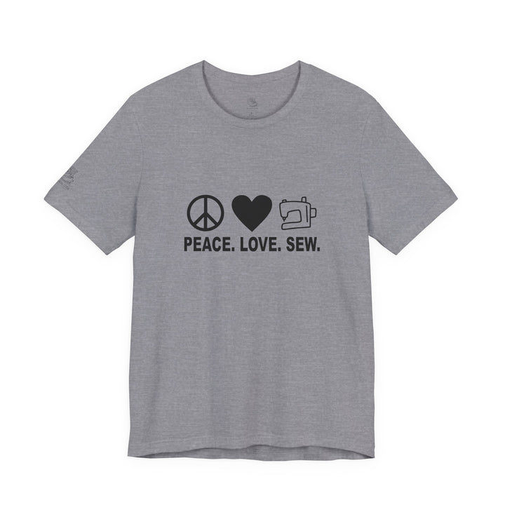 Peace Love Sew T-Shirt | Sewing Machine Tee, Crafting Shirt