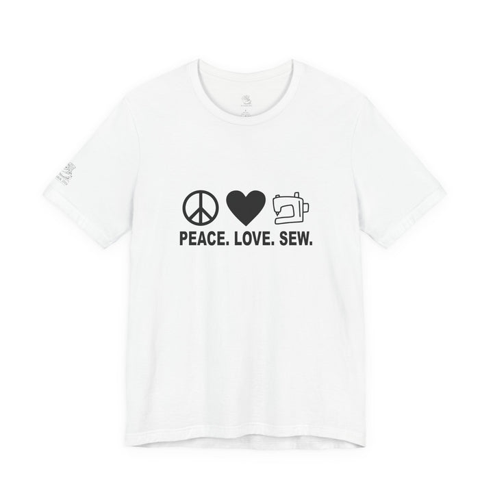 Peace Love Sew T-Shirt | Sewing Machine Tee, Crafting Shirt