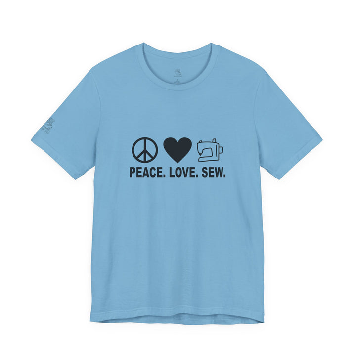 Peace Love Sew T-Shirt | Sewing Machine Tee, Crafting Shirt