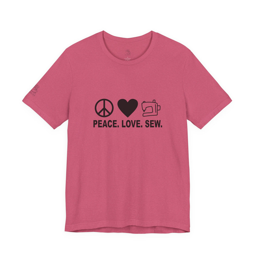 Peace Love Sew T-Shirt | Sewing Machine Tee, Crafting Shirt