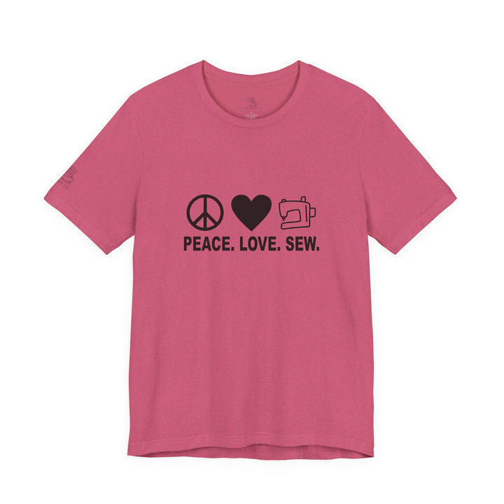 Peace Love Sew T-Shirt | Sewing Machine Tee, Crafting Shirt