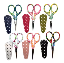 Assorted Trendy Scissors - with sheath 3.6"