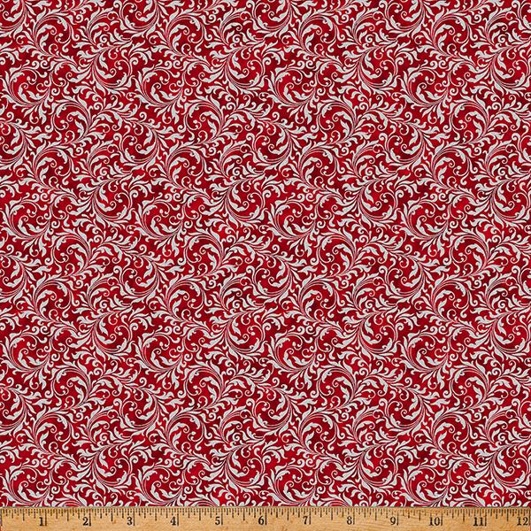Blooming Holidays - Crimson/Silver Ribbon
