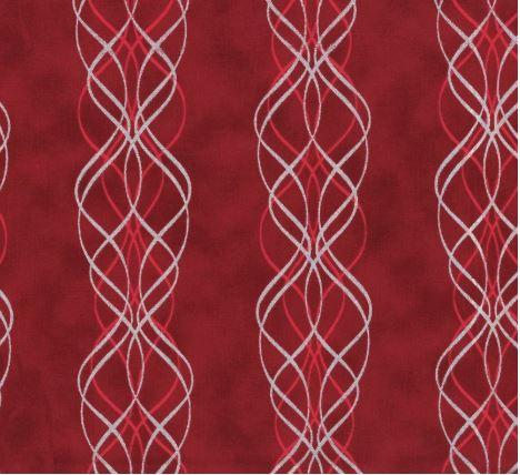 Blooming Holidays - Crimson/Silver Ribbon