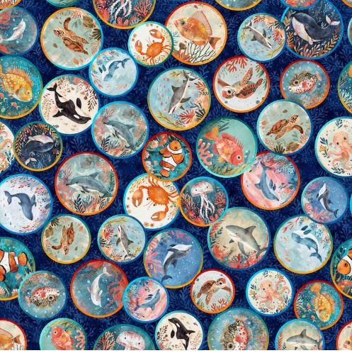 Deep Sea Dazzle - Undersea Medallion - Navy