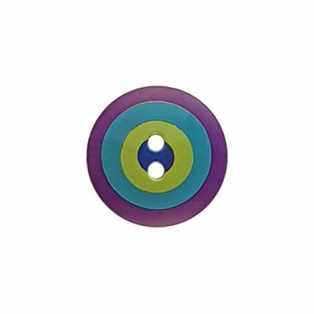 Kaffe Fassett Button - Target Blue, Purple & Green 5mm