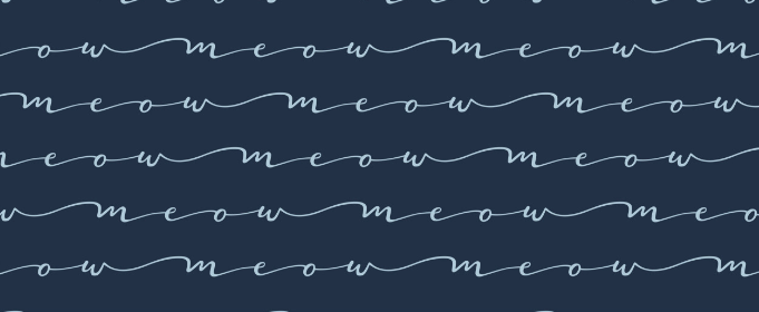 Litter ary Cats - Meow Script -  Indigo
