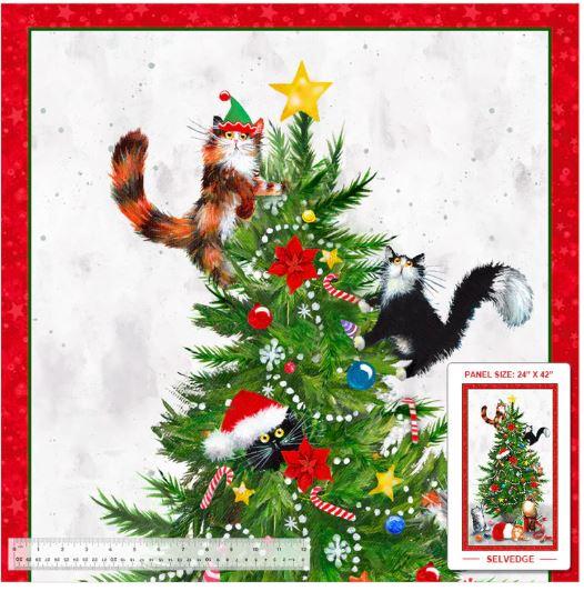 Meowy Christmas - 24" Panel