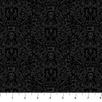 Mr Bones Sews - Black Damask