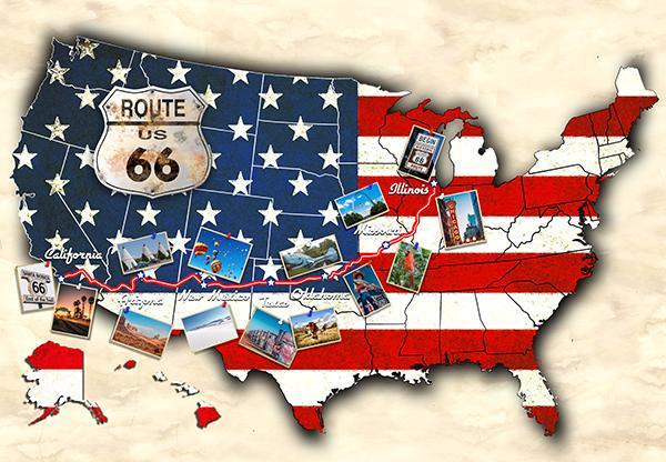 On the Road Again - US Map Americana