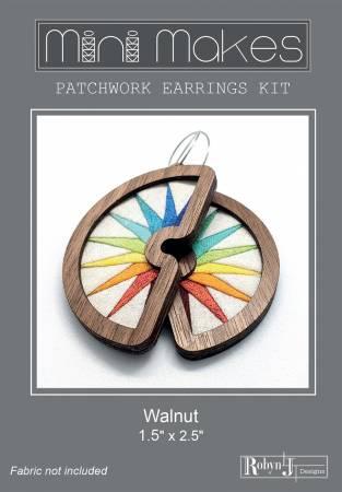 Patchwork Earrings Kit - Walnut Moon Shaped