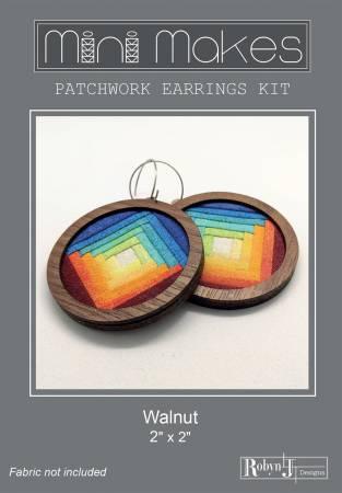 Patchwork Earrings Kit - Walnut Round