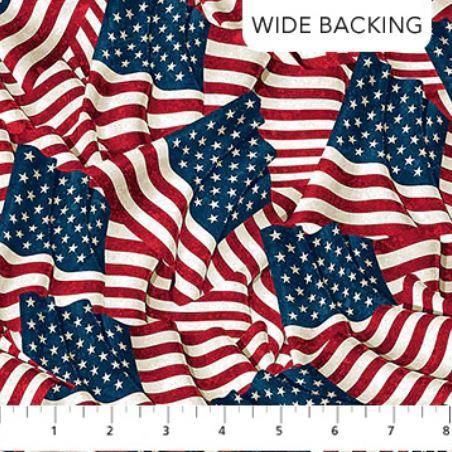 Stars and Stripes 13 - 108" Wide Backing - Flags