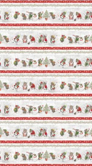 The Christmas Mouse - Flannel - Border Stripe