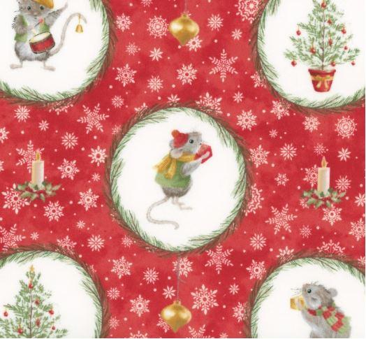 The Christmas Mouse - Flannel - Wreaths