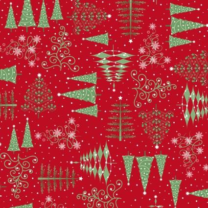 Christmas Night - Trees Red