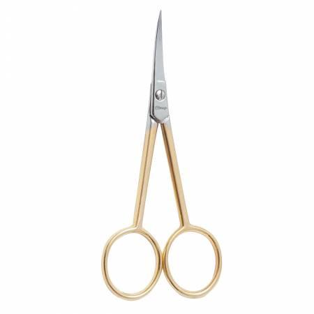 Clauss Curved Embroidery Scissors Gold Plate 4.5"