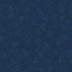 Cup of Cheer Candy Scroll Navy