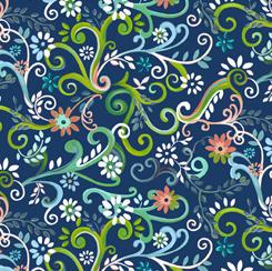 Enchanted Garden - Garden Swirl Blue