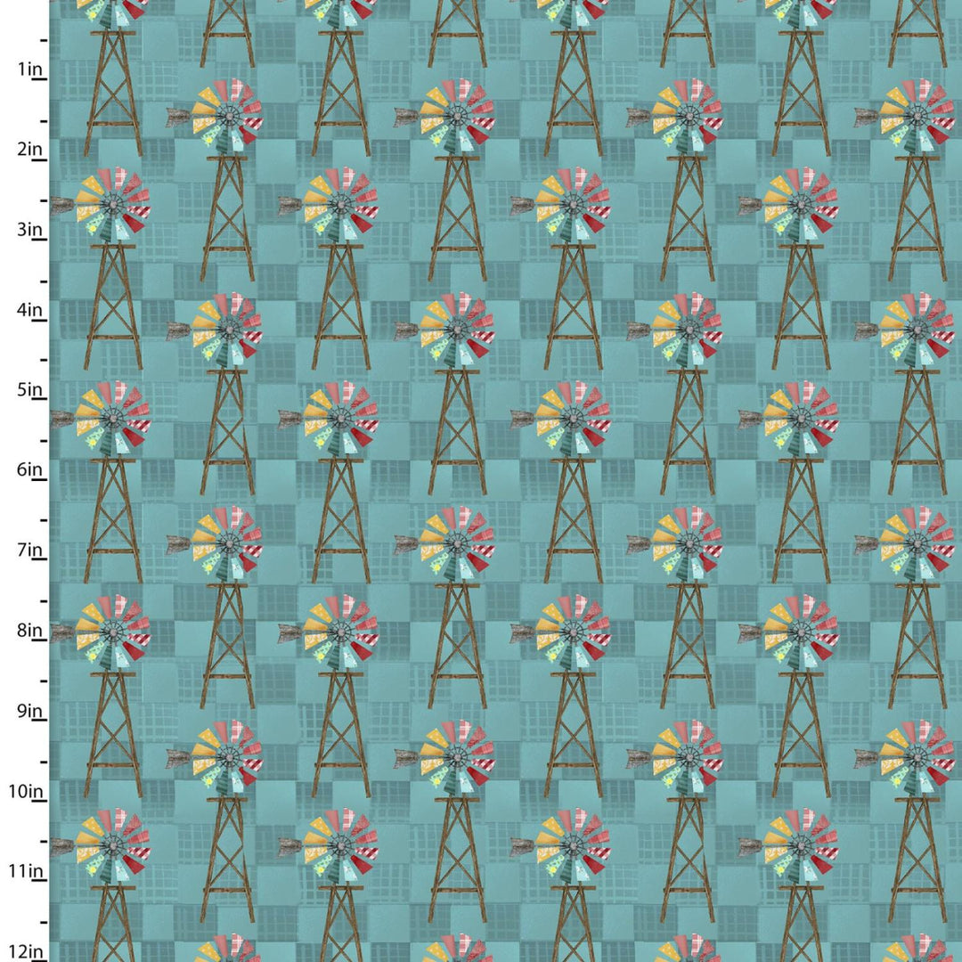 Shop Hop - Whirling Windmill Teal