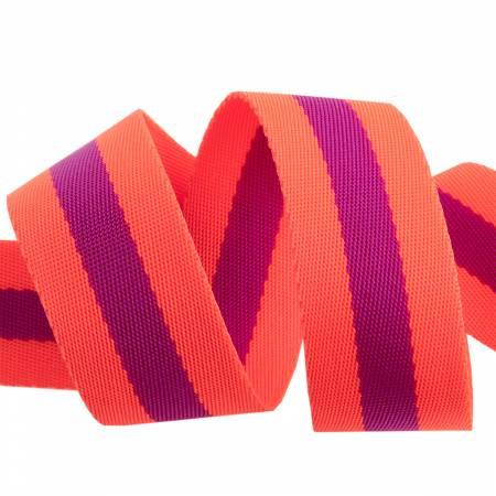 Tula Pink Webbing 2yd x 1.5in watermelon and plum