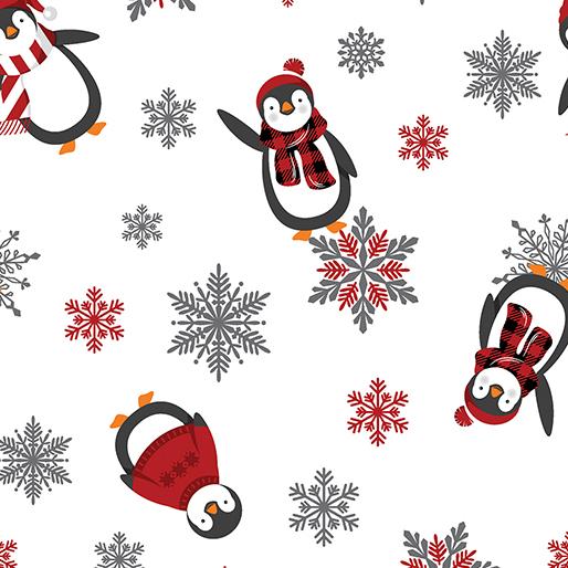 Winter Comfort Flannel - Playful Penguins